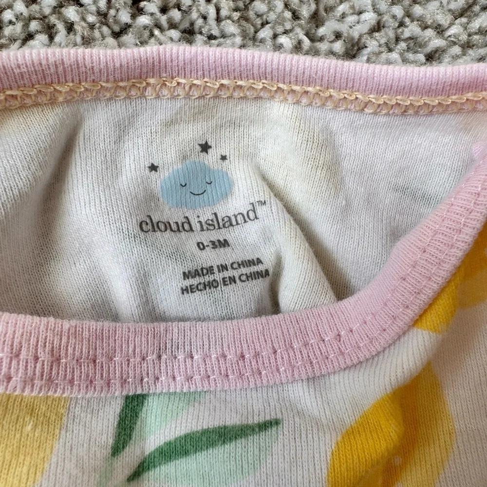 Cloud Island Baby Girl Lemon Print Bodysuit & Tutu Leggings Set - Size 0-3 Month